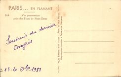 Paris - 4 - Vue panoramique prise des Tours de Notre Dame - CPA 