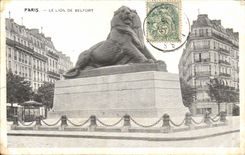 Paris - 14 - the Lion of Belfort CPA