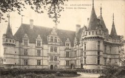 Azay le Rideau - Entree du Chateau CPA 