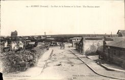 Albert - the Street of the Station and Train station - CPA