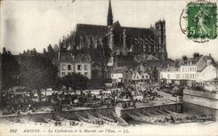 Amiens - the Cathedral and Market on water - CPA