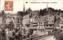 Nickelsilber - alte Frau Galerie - Guache CPA haben