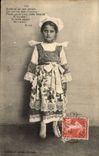 Folklore - Costume - Brittany - Children - Girl - Botrel - CPA