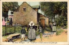 Folklore - Costumes - My Soft Brittany - Large Mother is well Aimee of her small gas - CPA