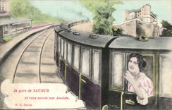 Saumur - I Leave Saumur and sends my Friendships to you - train - - CPA