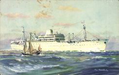 Steamers - Steamer - Boats - Loas - Company of Messageris Maritime CPA