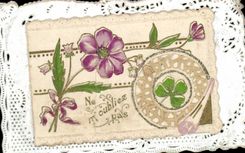 Flowers - Flowers - do not forget me - laces edges CPA CHART BRoDEE Superbe