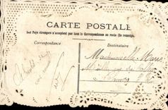 Flowers - Flowers - do not forget me - laces edges CPA CHART BRoDEE Superbe