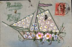 Festivals - Flowers - Flowers - Good Festival - Sailing ship - sailboat Boat - CPA