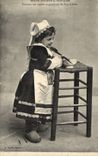 Folklore - Costumes - Child - Girl - Small children of Adorable Brittany Child with curly to hate - CPA