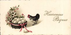 Gluckliche CPA Ostern Henne (Ostern Ostern)