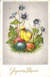 Frohliches CPA Phantasie-Ostern-Kuken (Ostern Ostern)