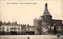 Issoudun - Place du Marche et Beffroi CPA 