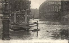Paris - 8 - Floods of Paris 1910 - Around the Station Saint Lazare - CPA