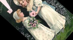 Fantasy - Child - Sweet children with little letter - CPA