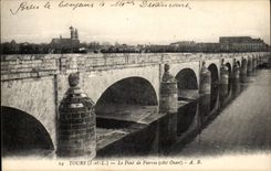 CPA Tours Le pont de pierres (cote Ouest)