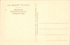 Pont Aven CPA La places village (folklore caps)