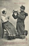 Fantaisie - Femme - Homme - Militaria - Soldat - Pitou en Bonne Fortune - CPA 