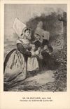 Guerande - In Brittany about 1840 - Fantasy - Woman - Children - Costumes - Folklore CPA