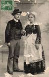 Fantasy - Finistere - Married of Bannalec - Details of Costumes - Folklore CPA