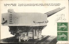 MMilitaria - War 1914 1915 - Turret of English Superdreadnought parts of 306 accouplees CPA