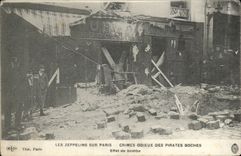 Paris - Les Zeppelins sur Paris - Crimes Odieux - des Pirates Boches- effet de bombe - CPA 