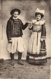 Couple - Fantaisie - Le coeur fier l'ame ravie - folklore costumes CPA 