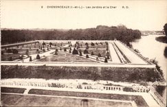 Chenonceaux - Les Jardins et le Cher CPA 