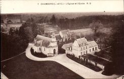 Chambord - L'Eglise et l'Ecole CPA 