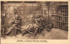 Orleans - Statue of Jeanne d' Arc by Foyatier - prison of Rouen - Low Relief - CPA