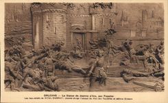 Orleans - Statue of Jeanne d' Arc by Low Foyaatier Relief - directs the attack of Fort - CPA