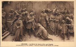 Orleans - Statue of Jeanne d' Arc by Low Foyaatier Relief - Jeanne is presented to the Charles VII - CPA