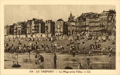 Treport - der Strand und die Landhauser - CPA