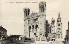 Lyon - Notre Dame de Fourviere - die Front - CPA