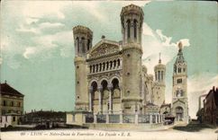 Lyon - Notre Dame de Fourvieres - die Front - CPA