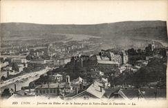 Lyon - Verzweigung der Rhônes und des Saone genommen von Notre Dame de Fourviere - CPA