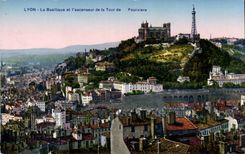 Lyon - die Basilika - Aufzug des Fourviere Aufsatzes - CPA