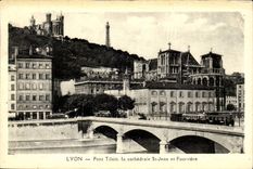Lyon - Tilsitt Brucke - die Kathedrale-Str Jean und Fourviere - CPA