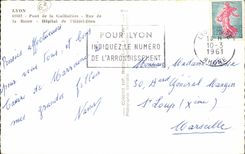 Lyon - Brucke von Guillotiere - Strasse des Stabes - das Krankenhaus des Hotel-Gottes - CPA