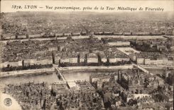 Lyon - panoramische Ansicht - Fang des Metallaufsatzes von Fourviere CPA