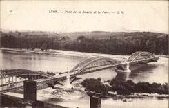 Lyon - Brucke der Schleife und die Park-Brucke - CPA