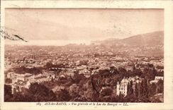 Aix les Bains - View and the Lake of Le Bourget CPA