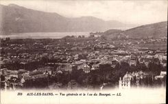 Aix les Bains - View and the Lake Le Bourget CPA