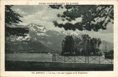 Annecy - the Lake the island of the Swans and the Spinner - CPA