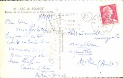 MODERN CARD Lake of Le Bourget Road of the cornice and Chambotte