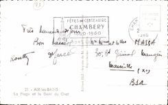 MODERN CARD Aix les Bains VLa beach and the tooth of the cat