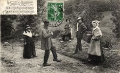 Standard CPA of Auvergne Flock (folklore costume Dances)