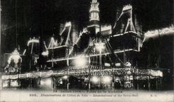 Paris 4 1919 - Fetes de la Victoire - Illuminations de Hotel de Ville - CPA 