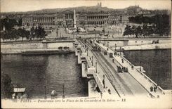 Paris 8 - Panorama towards the Place of the Harmony and the Seine - CPA