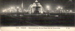 Paris 8 - Two Part Card Illumination of the Place of the Harmony - CPA